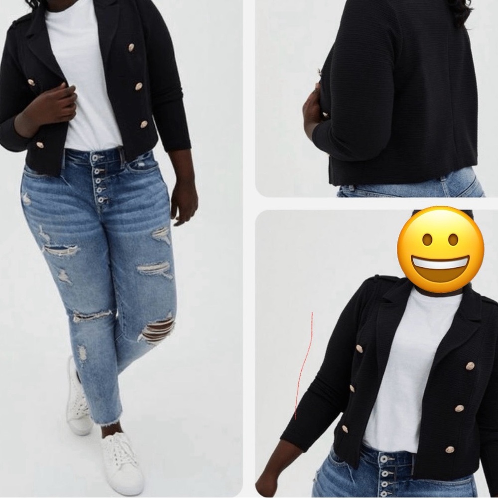 Torrid gold buttons size 3 Textured Ponte Crop Military Jacket